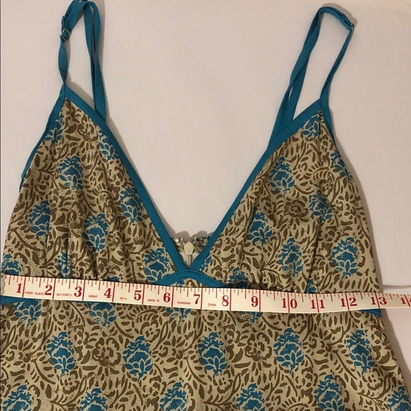 Motel V-neck Midi Slip Bohemian Batik Blue Pattern Midi Dress size XS - Picture 4 of 11